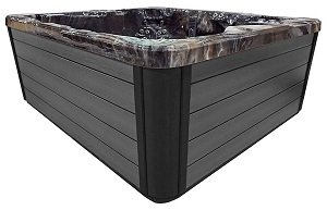 gray hot tub cabinet siding