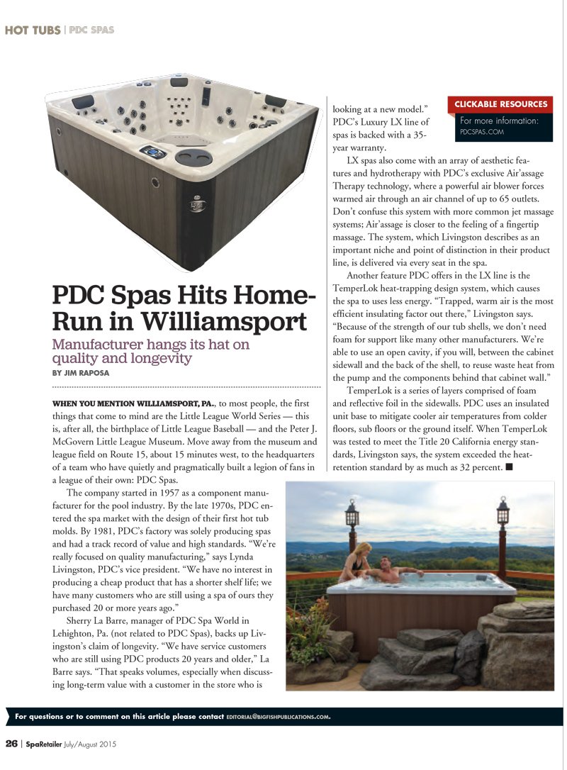 PDC Spas July/August 2015