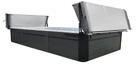open swim spa cover and hydraulic cover lifter