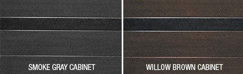 smoke gray and willow brown swim spa cabinet