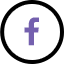 black circle with purple facebook icon