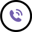 black circle with purple phone icon