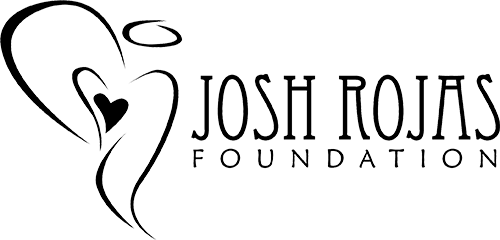 black logo of Josh Rojas Foundation featuring abstract angel with heart