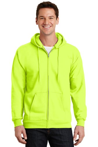 Safety Yellow Port & Company® - Essential Fleece Full-Zip Hooded Sweatshirt - TPMECH