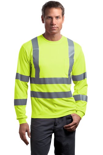 Class 3 Long Sleeve Snag-Resistant Reflective T-Shirt - CS409 - Logo Horizontal Back