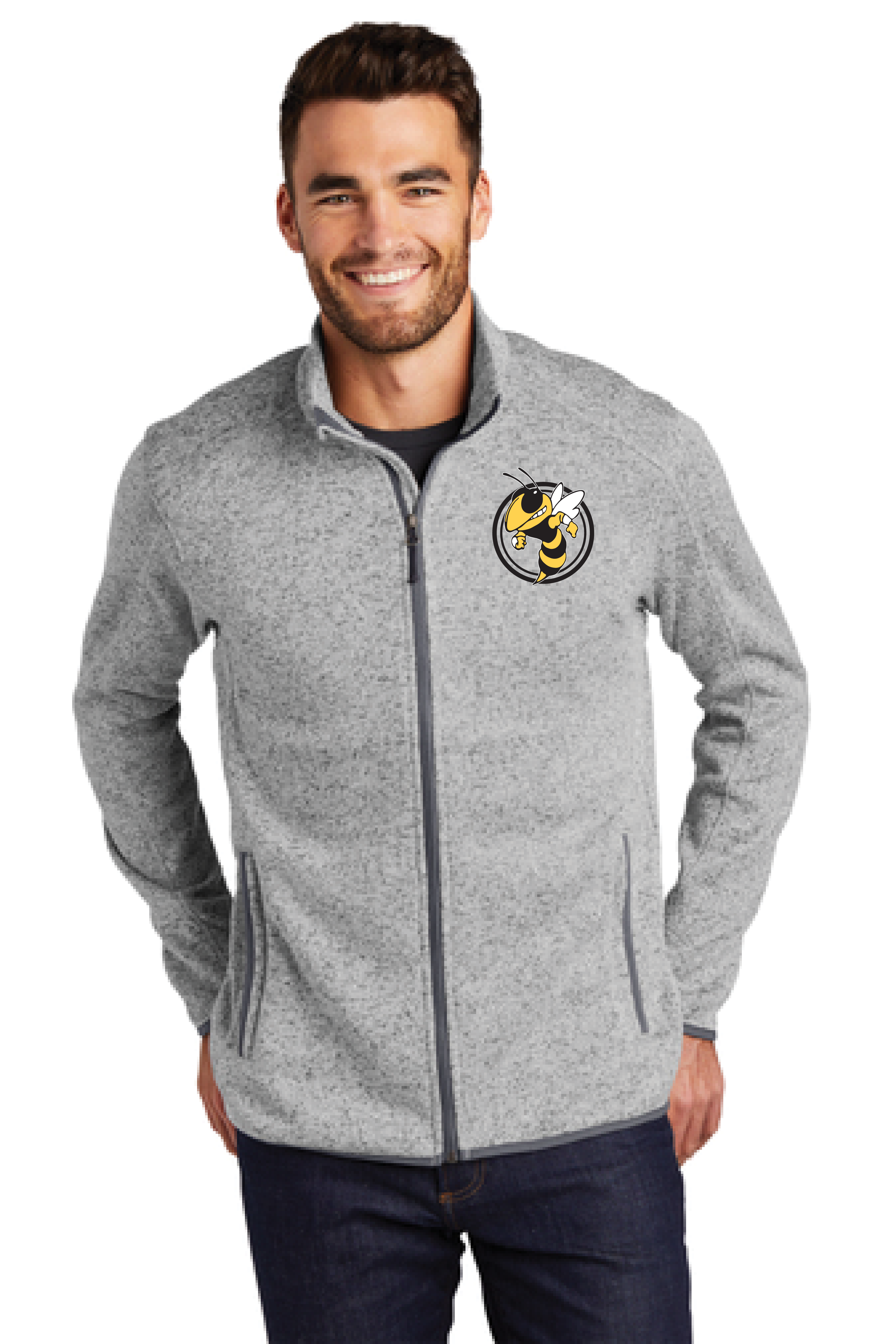 Men's Port Authority Fleece Jacket with Embroidered Mascot