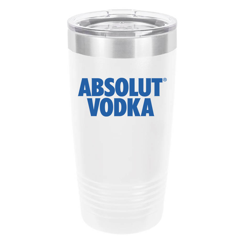 Polar Camel Absolut Vodka 20oz Tumbler - Ringneck Stainless Steel Tumbler Insulated Cup - Vacuum Insulated Tumbler with Clear Lid - Great Travel Tumbler - Premium Quality Stainless Steel Tumblers