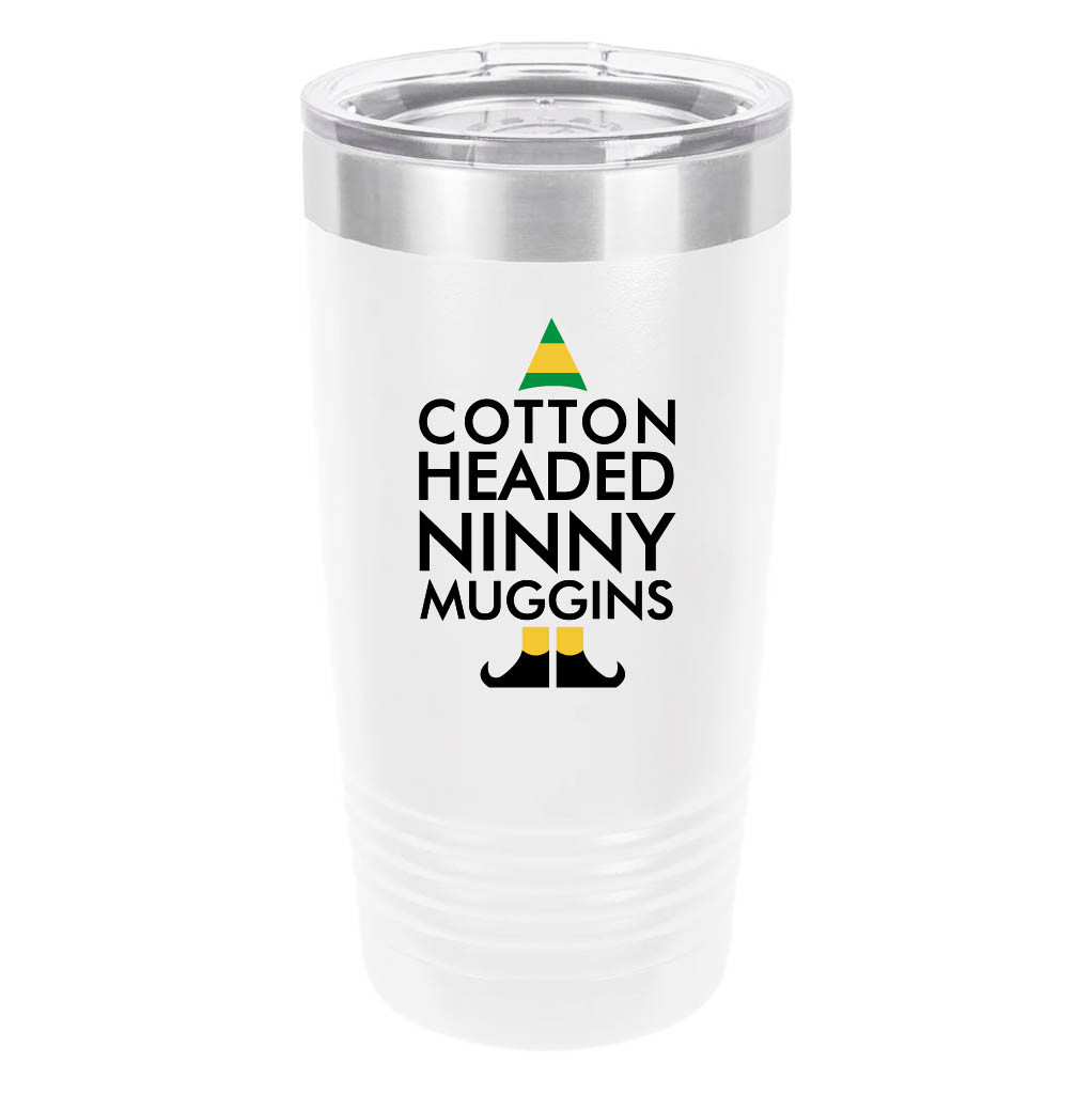 Polar Camel Elf Cotton Headed Ninny Muggins 20oz Tumbler - Ringneck Stainless Steel Tumbler Insulated Cup - Vacuum Insulated Tumbler with Clear Lid - Great Travel Tumbler - Premium Quality Stainless Steel Tumblers