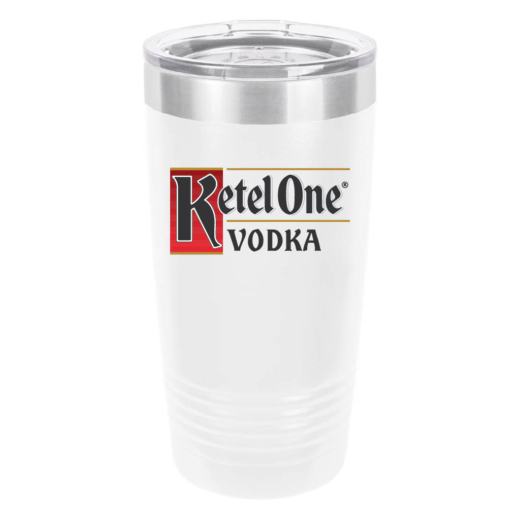 Polar Camel Ketel One Logo 20oz Tumbler - Ringneck Stainless Steel Tumbler Insulated Cup - Vacuum Insulated Tumbler with Clear Lid - Great Travel Tumbler - Premium Quality Stainless Steel Tumblers