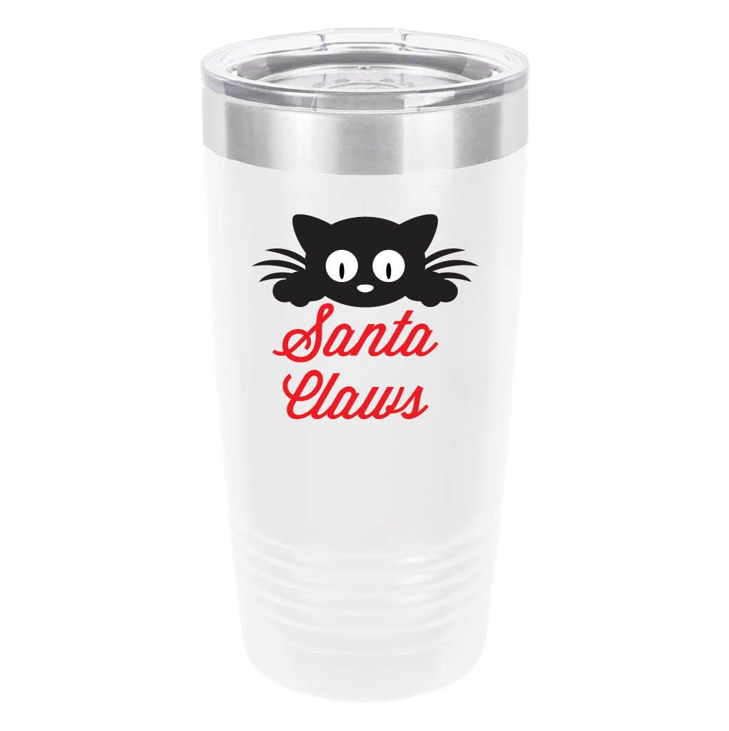Polar Camel Santa Claws 20oz Tumbler - Ringneck Stainless Steel Tumbler Insulated Cup - Vacuum Insulated Tumbler with Clear Lid - Great Travel Tumbler - Premium Quality Stainless Steel Tumblers