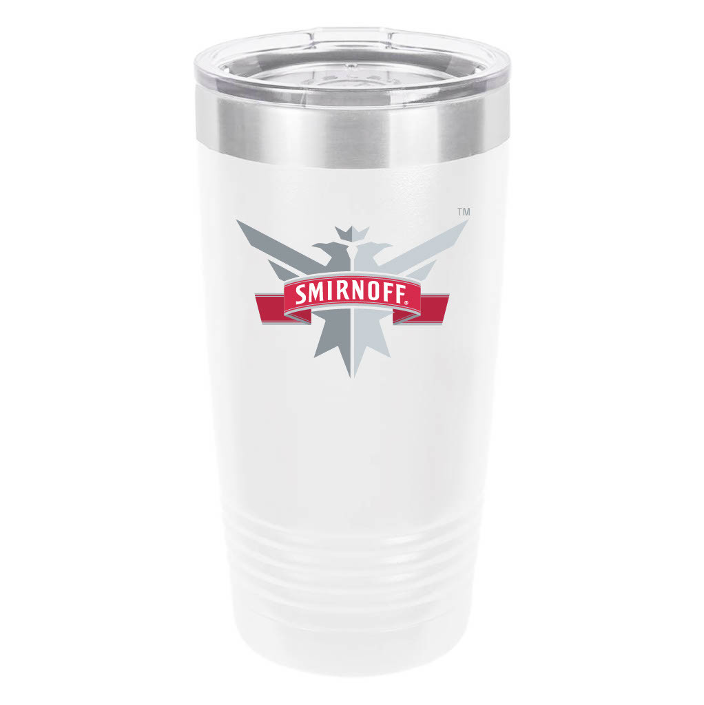 Polar Camel Smirnoff 20oz Tumbler - Ringneck Stainless Steel Tumbler Insulated Cup - Vacuum Insulated Tumbler with Clear Lid - Great Travel Tumbler - Premium Quality Stainless Steel Tumblers