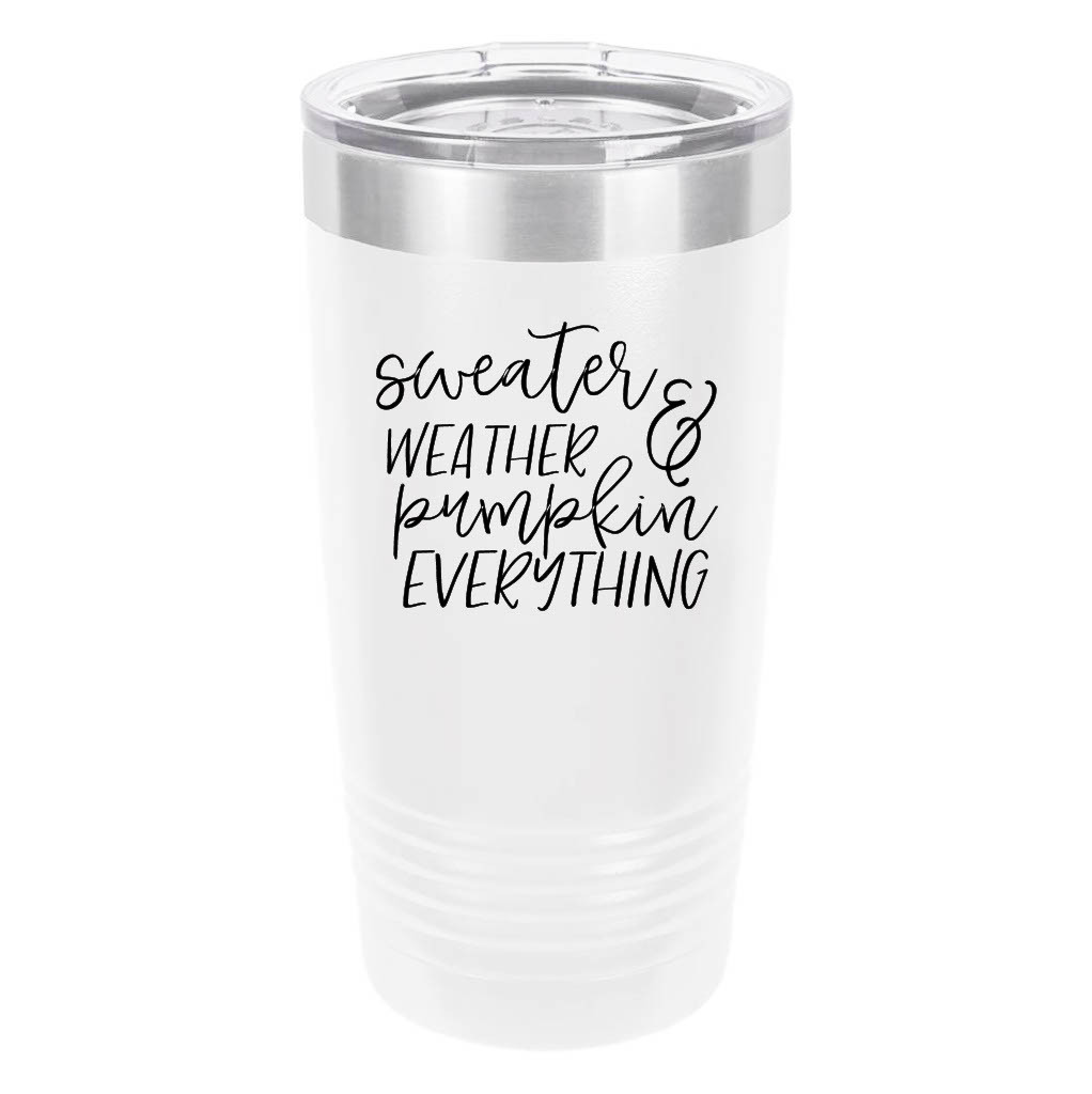 Polar Camel Sweater Weather 20oz Tumbler - Ringneck Stainless Steel Tumbler Insulated Cup - Vacuum Insulated Tumbler with Clear Lid - Great Travel Tumbler - Premium Quality Stainless Steel Tumblers