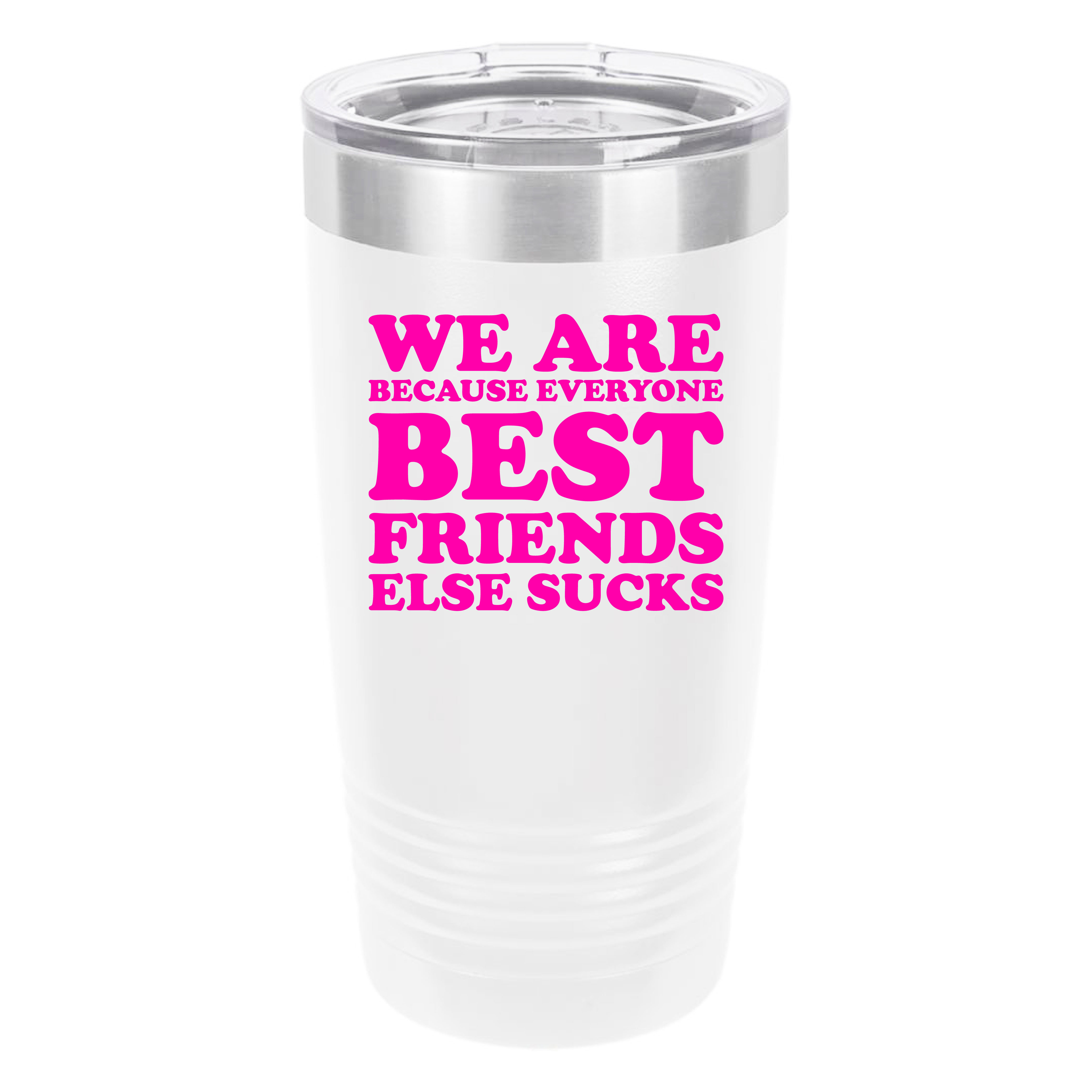 Polar Camel Best Friends 20oz Tumbler - Ringneck Stainless Steel Tumbler Insulated Cup - Vacuum Insulated Tumbler with Clear Lid - Great Travel Tumbler Premium Quality Stainless Steel Tumbler