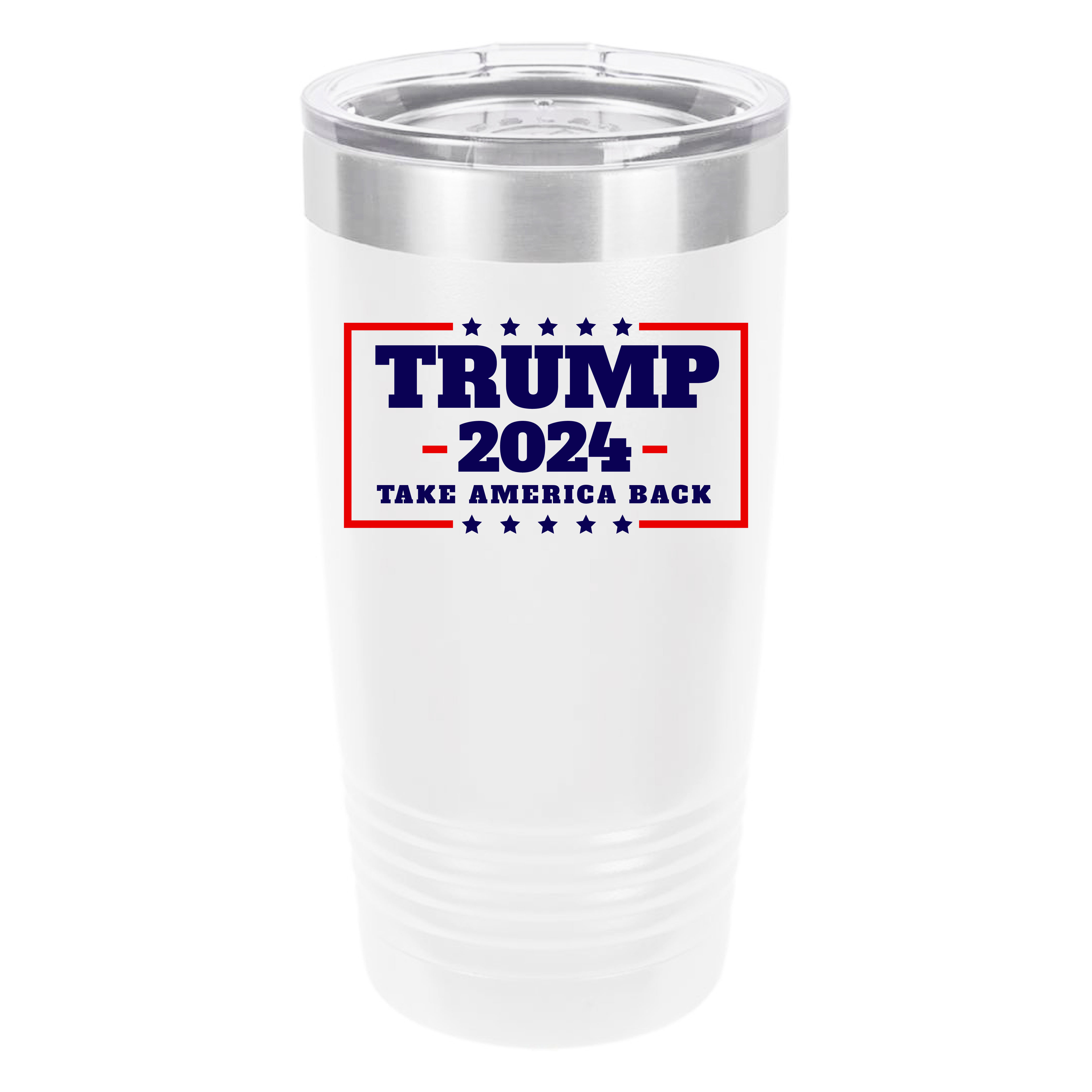 Polar Camel Trump 2024 Take America Back 20oz Tumbler - Ringneck Stainless Steel Tumbler Insulated Cup - Vacuum Insulated Tumbler with Clear Lid - Great Travel Tumbler Premium Quality Stainless Steel Tumbler
