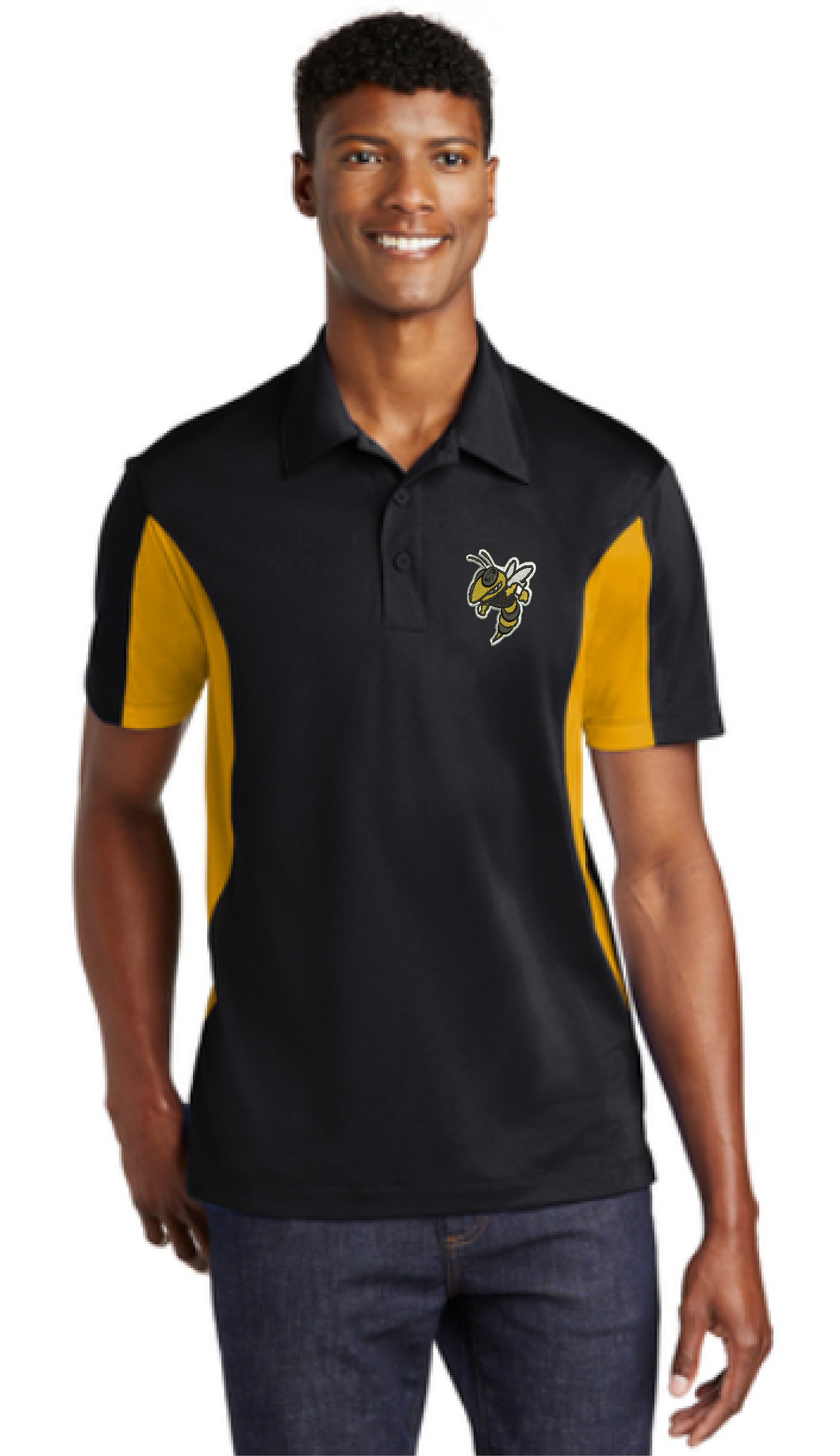 Sport-Tek® Side Blocked Micropique Sport-Wick® Polo with Embroidered Mascot