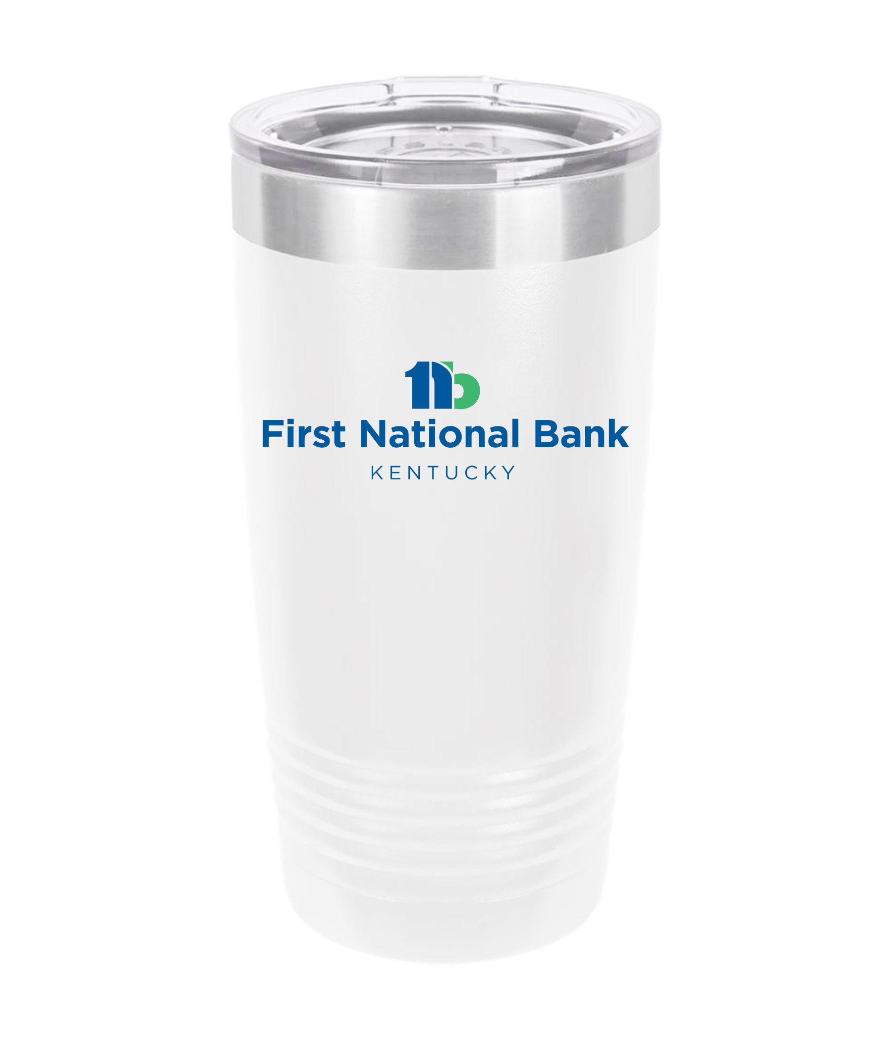First National Bank Polar Camel 20 oz. Ringneck Vacuum Insulated Tumbler w/Clear Lid LTM7214
