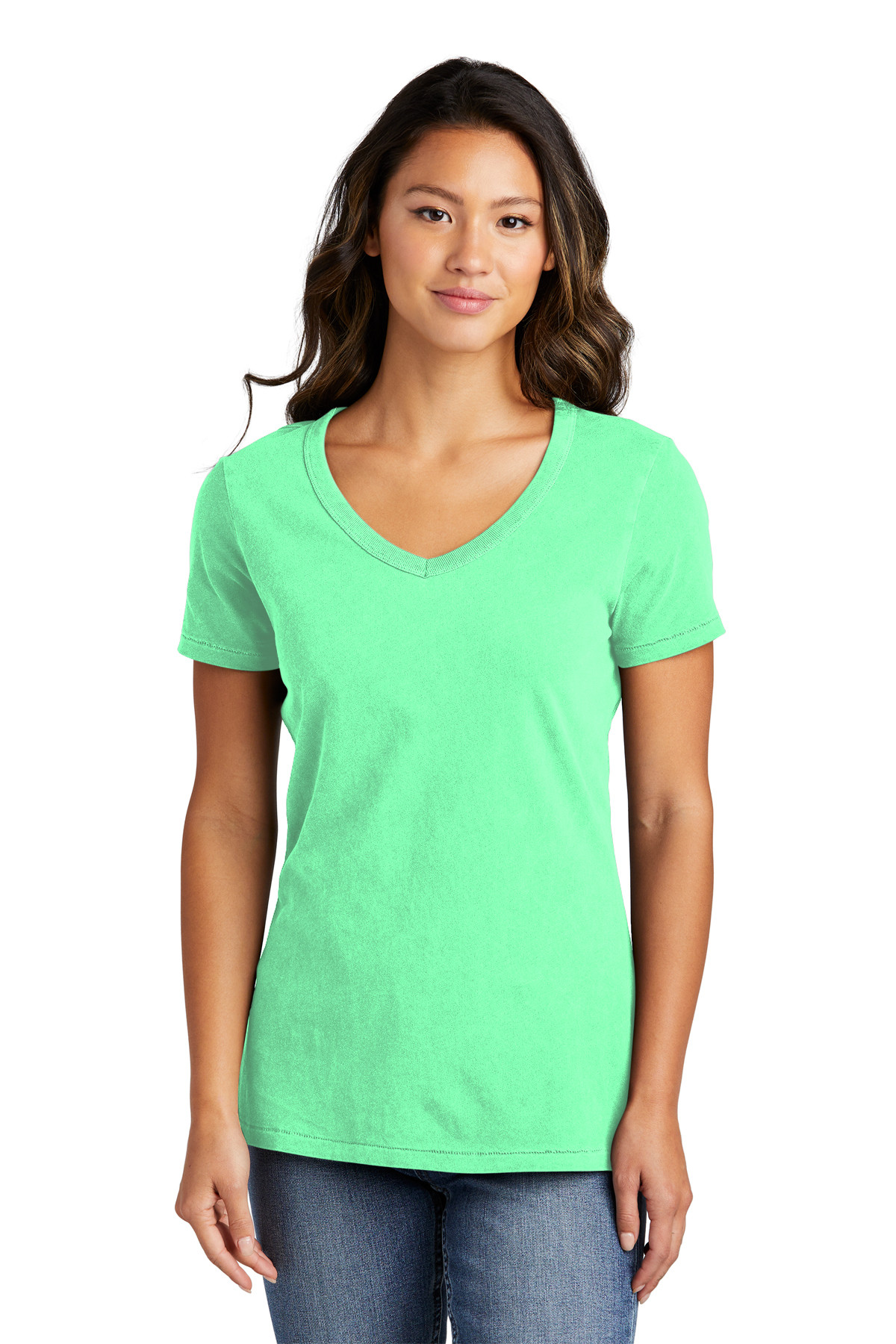 Ladies V-Neck Tee - Embroidered with Cabana logo