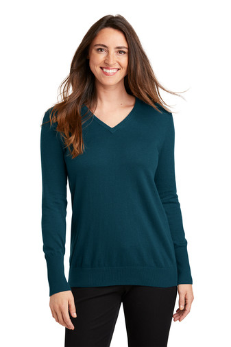 LSW285 Port Authority® Ladies V-Neck Sweater - TPMECH