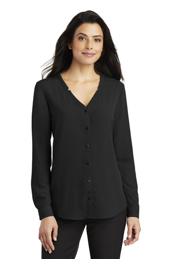 LW700 Port Authority ® Ladies Long Sleeve Button-Front Blouse - TPMECH