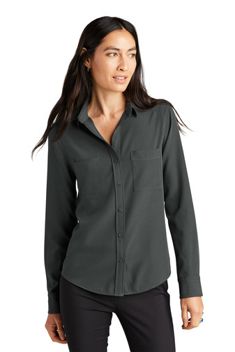 MM2013 Mercer+Mettle™ Women's Stretch Crepe Long Sleeve Camp Blouse
