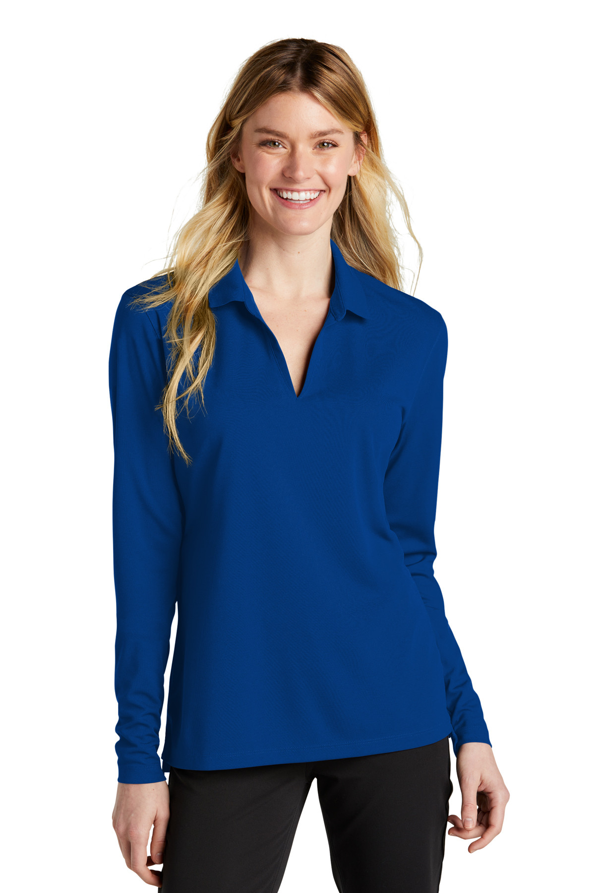 NKDC2105 Nike Women's Dri-FIT Micro Pique 2.0 Long Sleeve Polo - FNB