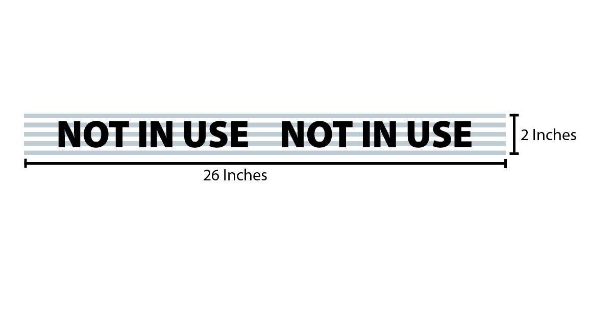 Not In Use Reflective Sticker - Light Grey Horizontal Stripes