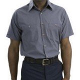 Microcheck Short Sleeve Industrial Work Shirts