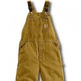 Carhartt Brown Quilt Lined Sandstone Bib Overall