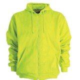Safety Yellow Midweight Hooded Zip-Front Sweatshirt