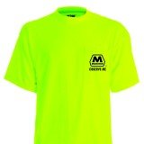 Safety Yellow Pocket Tee Shirt Front Left Chest Logo