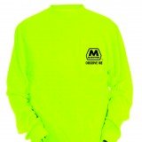 Safety Yellow Pocket Long Sleeve Front Left Chest Logo