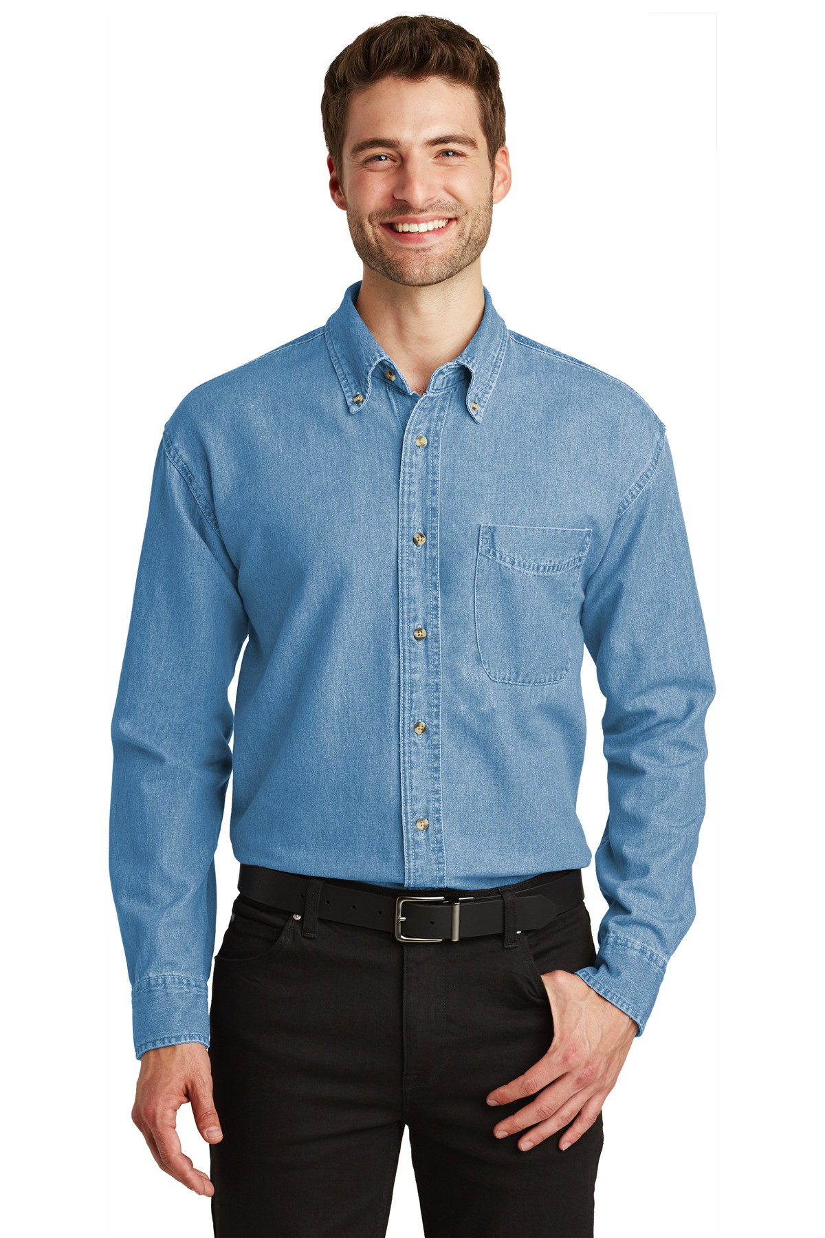 S600  Port Authority® Long Sleeve Denim Shirt - TPMECH