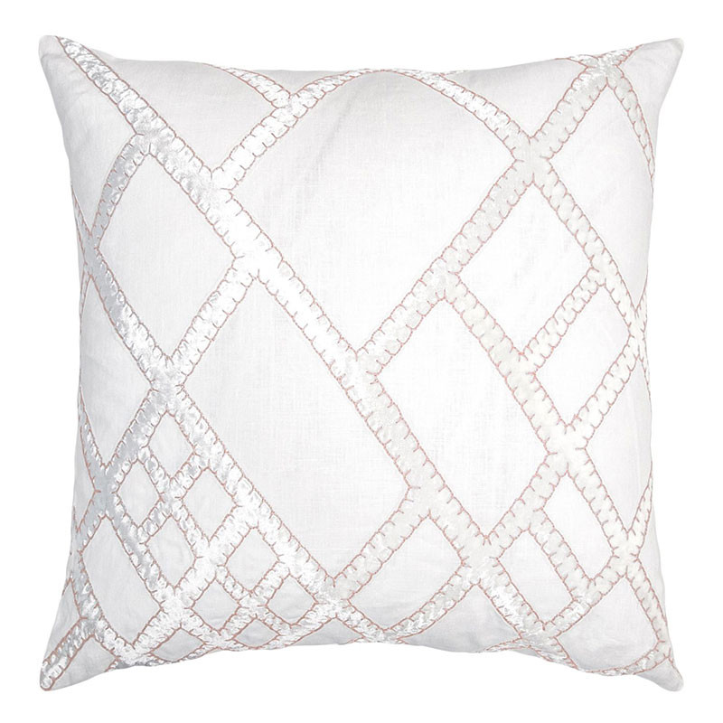 Net Appliqued Linen Throw Pillow By Kevin O'Brien Studio