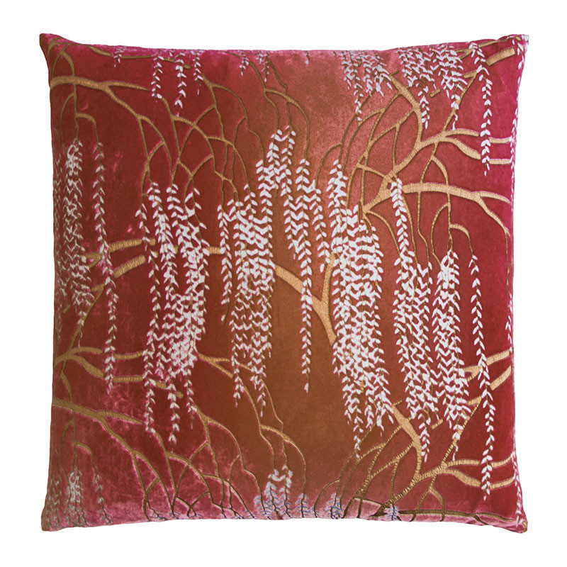 Metallic Willow Velvet Throw Pillow By Kevin O'Brien Studio