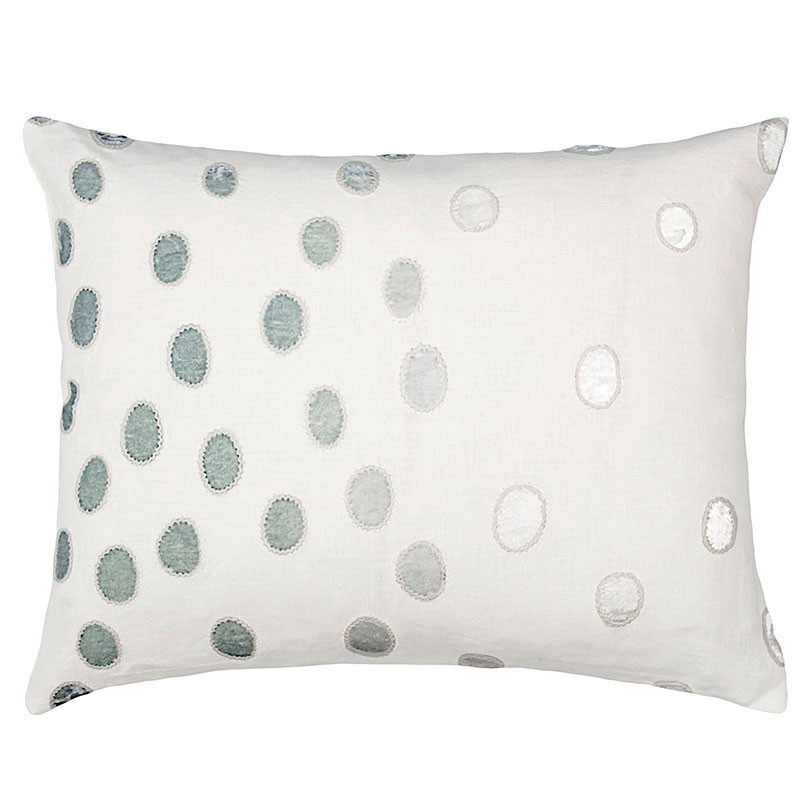 Ovals Appliqued Linen Decorative Pillow By Kevin O'Brien Studio