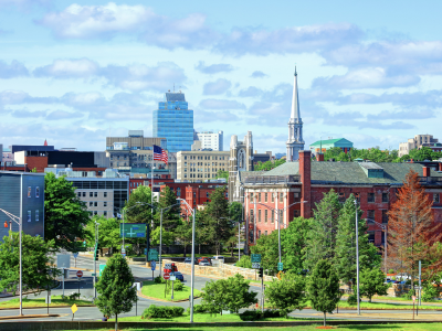 Massachusetts city skyline view