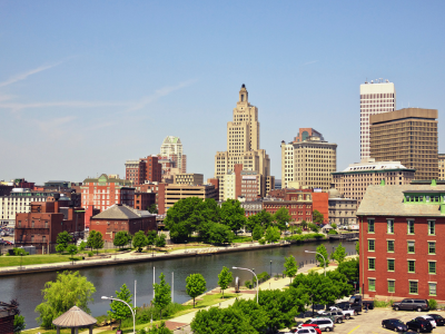 Rhode Island city waterfront skyline