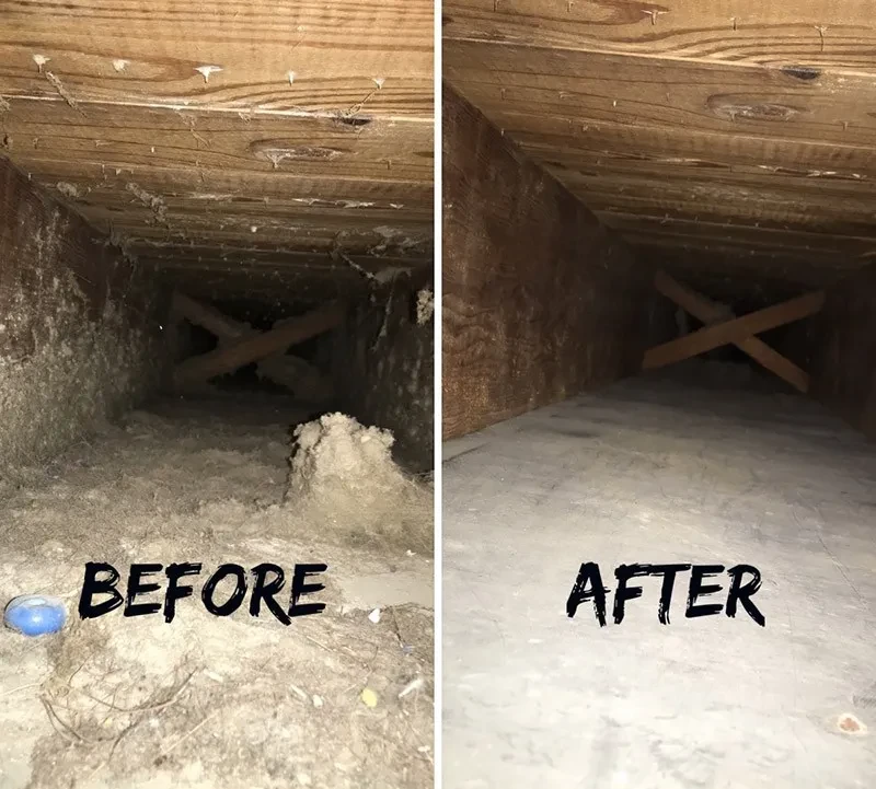 A before and after image of a dirty air vent.