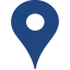 A blue and black location pin