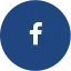 White lowercase f centered on a blue circle, representing the Facebook logo.