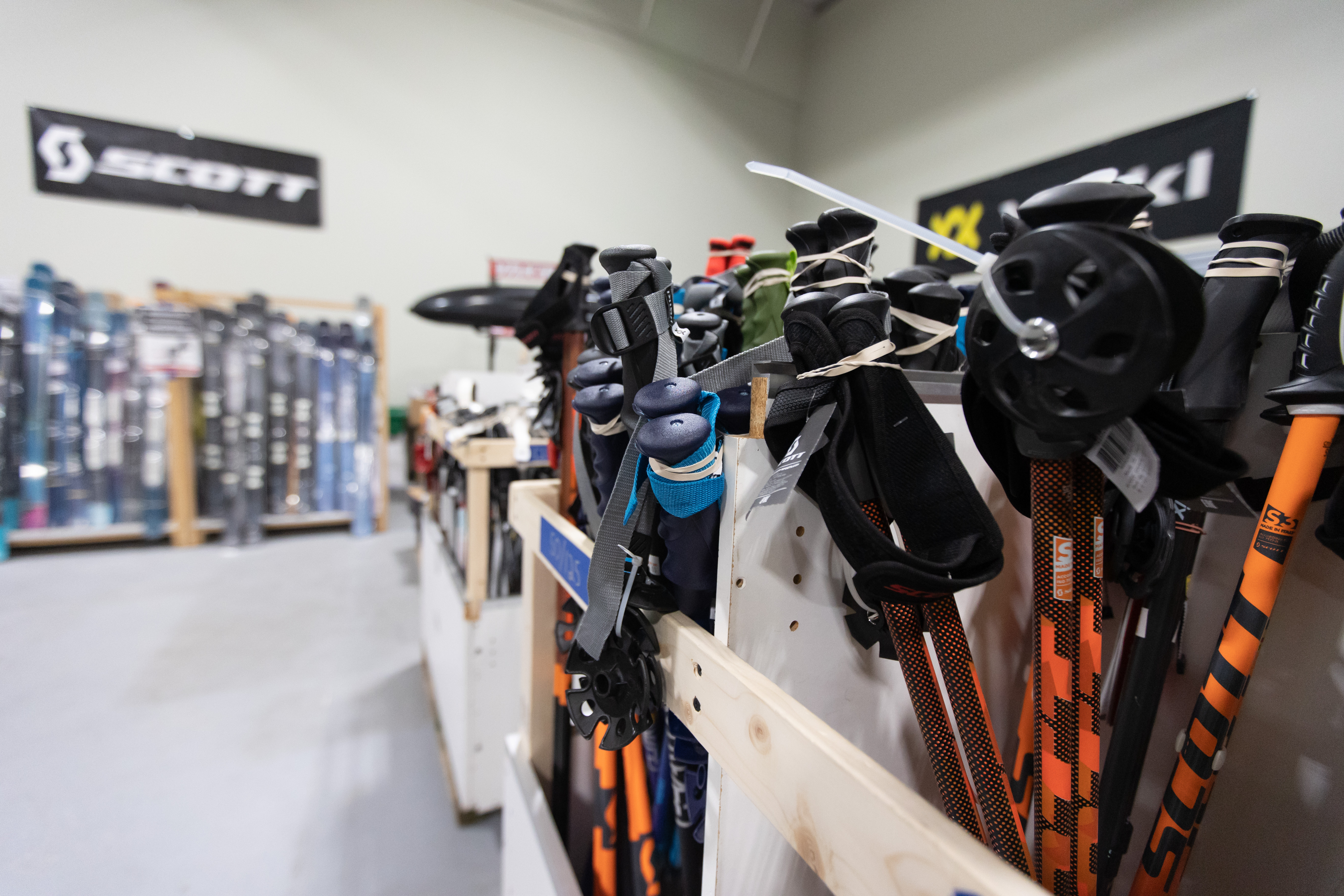 ski poles at store