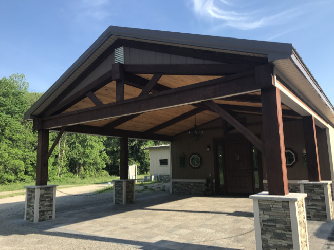 craftsman style covered outdoor area