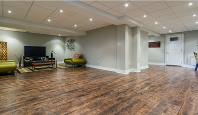 new basement finished by class a construction