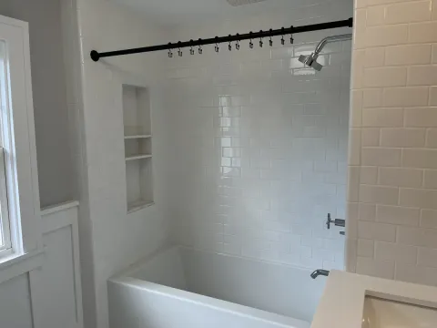 A new white bathtub