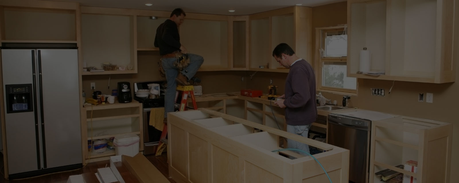 Interior home remodeling project by Class A Construction.