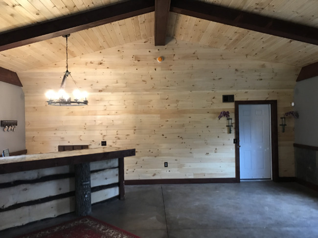 beautiful custom wood bar room