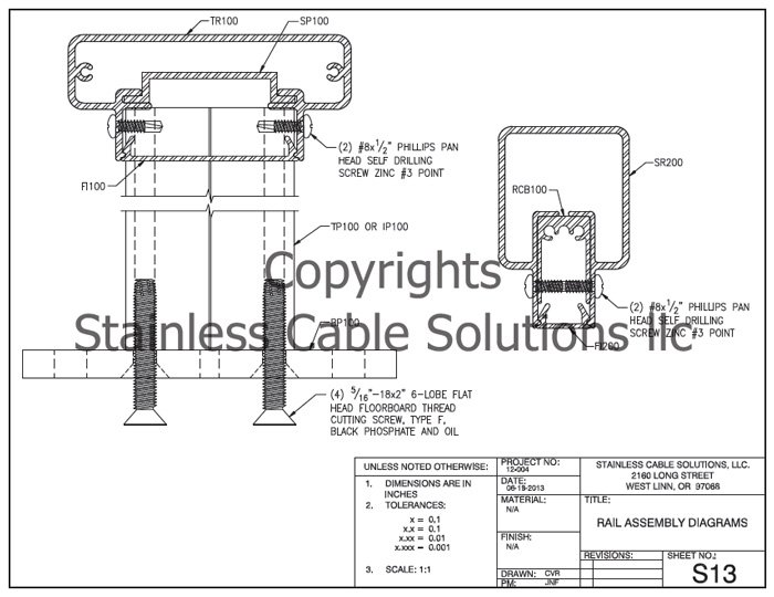 Aluminum Railing Assembly Drawing