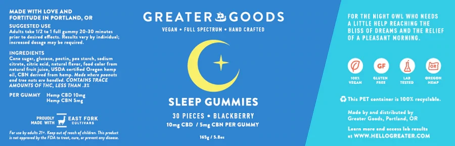 Greater Goods Sleep Gummies
