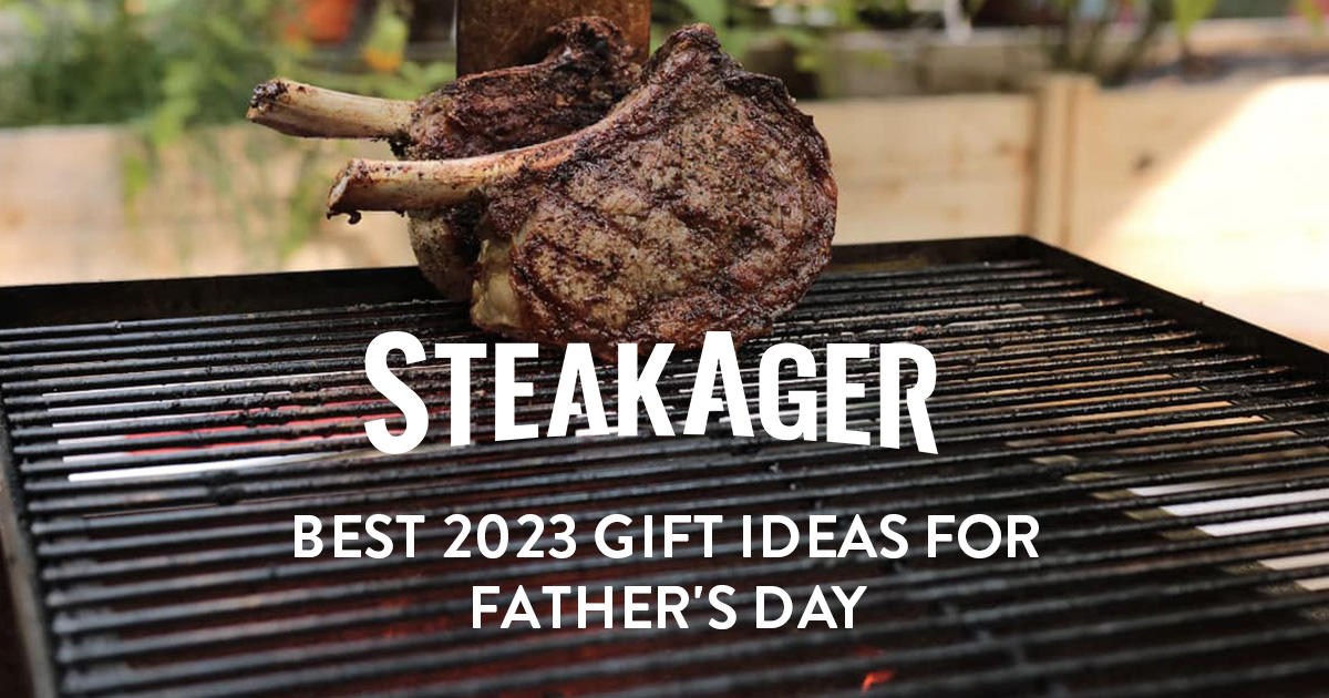 Steaks cooking on outdoor grill