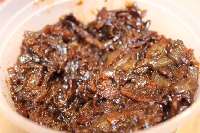 Bacon onion jam in a bowl